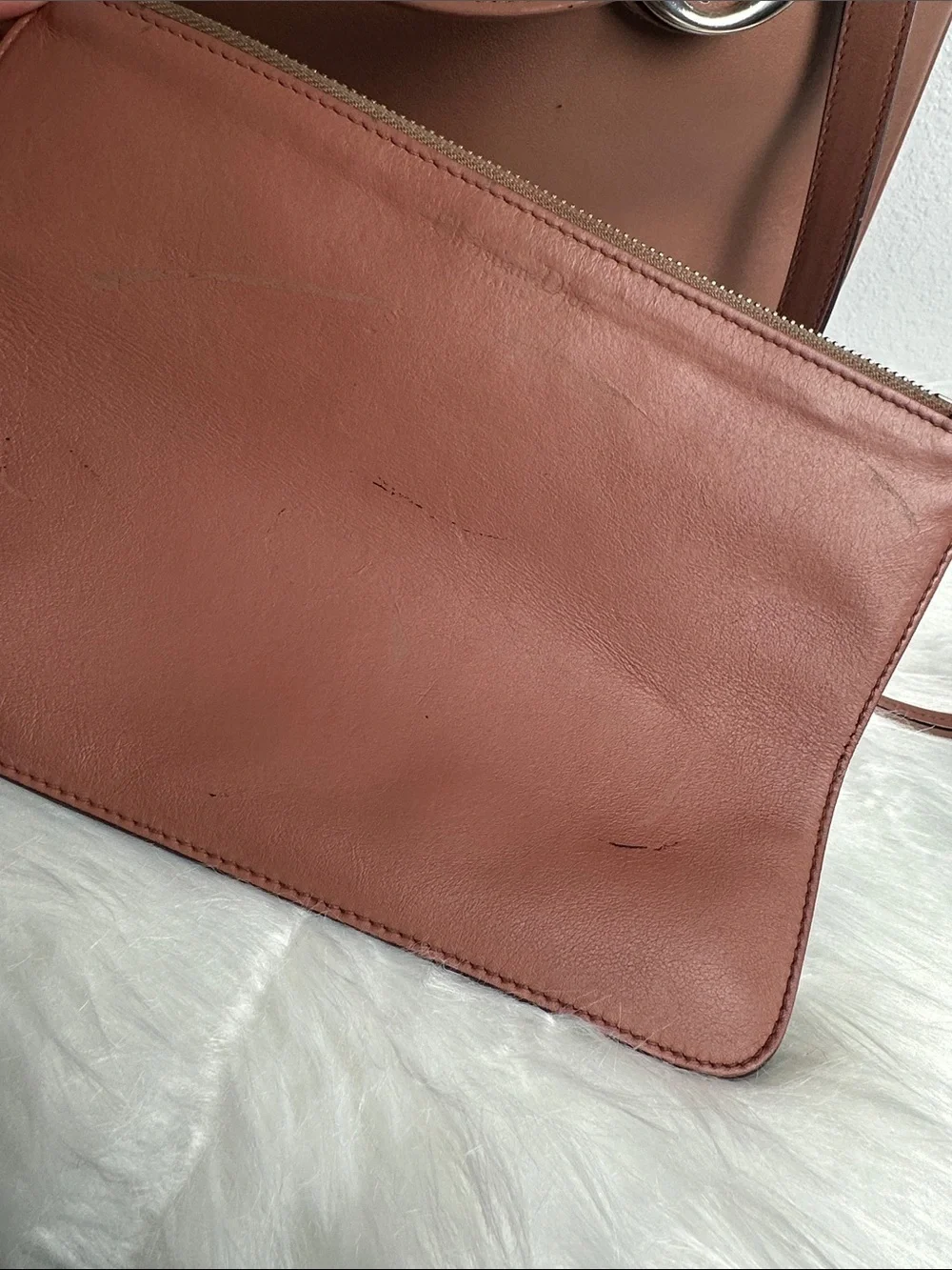 💯Authentic Christian Dior Large Lady Dior Tote Shoulder Bag i Dusty Rose Brown🍀 - Picture 13 of 17